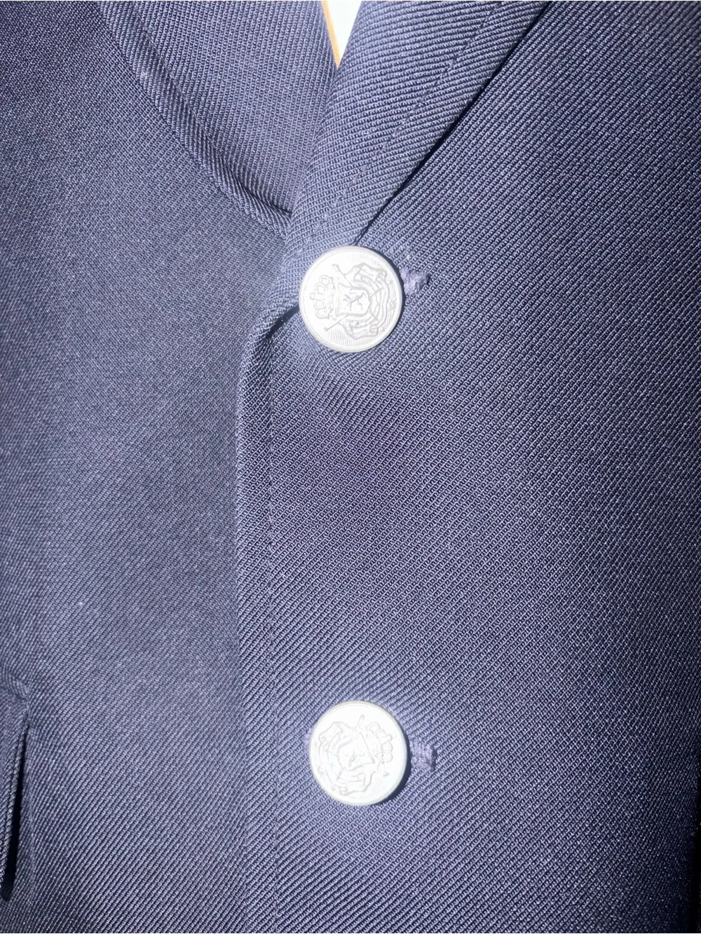 Men's Navy Blazer with Silver Cuff Accents